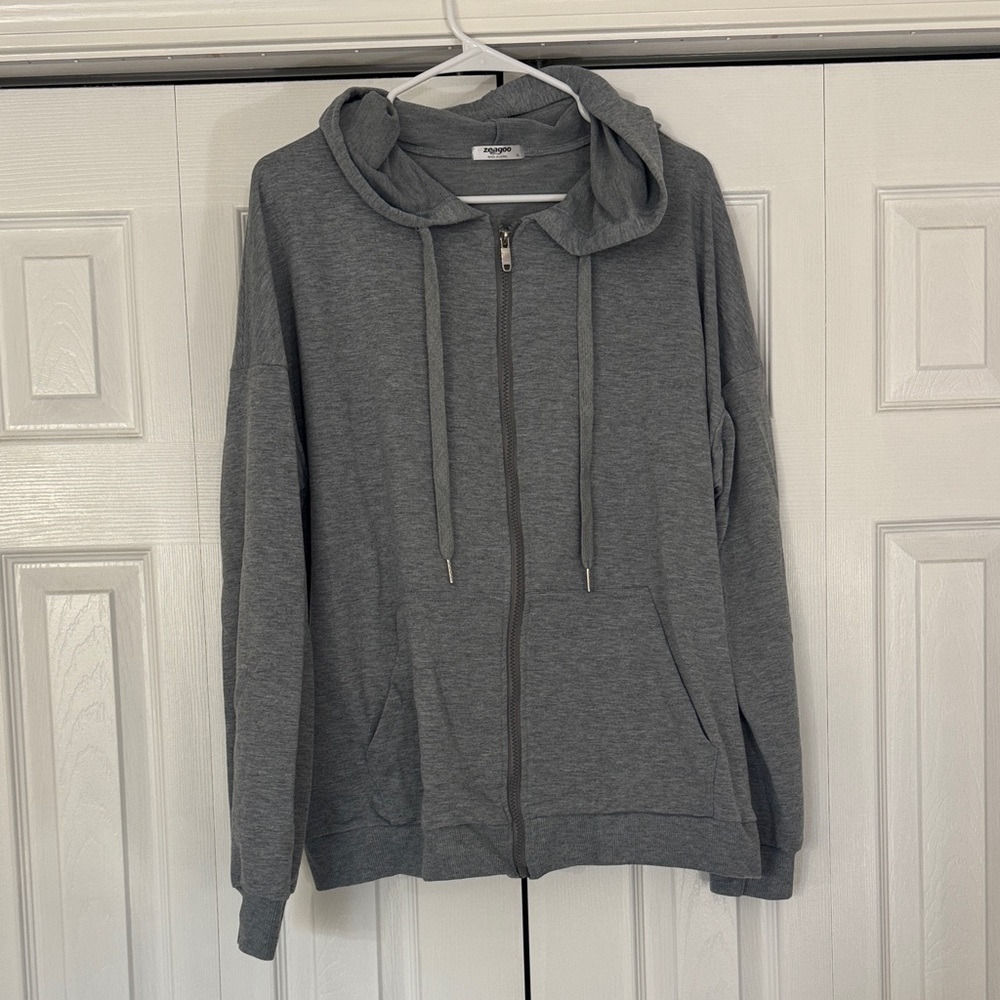 Zeagoo Heather Gray Casual Hoodie